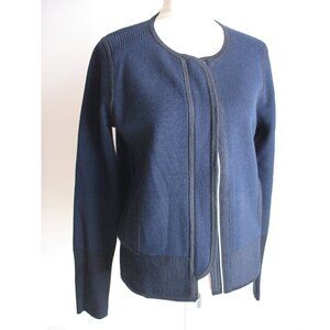 Banana Republic black and navy blue sweater jacket moto s